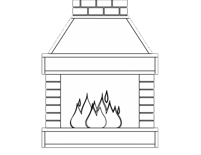 Камин картинка нарисованная