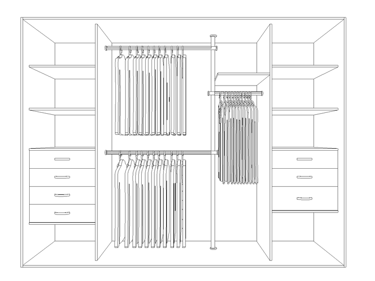 Гардеробная система чертеж