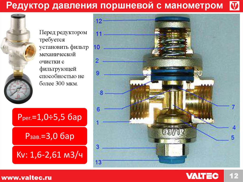 Редуктор давления схема