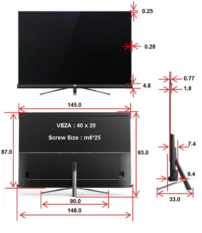 Высота телевизора диагональ 65. LG телевизоры 65 дюймов габариты. Телевизор TCL 65 дюймов Размеры. Ширина телевизора на 55 дюймов TCL. Телевизора TCL l55c6us.