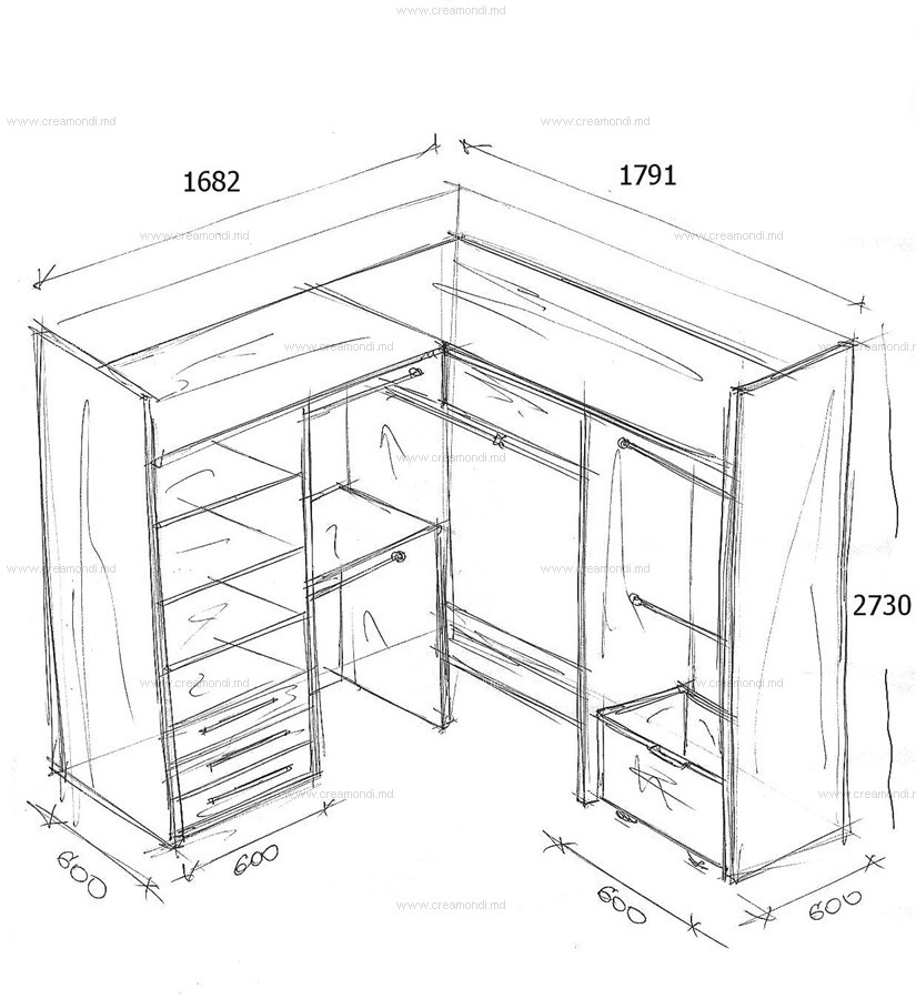 Схема чертеж гардеробная