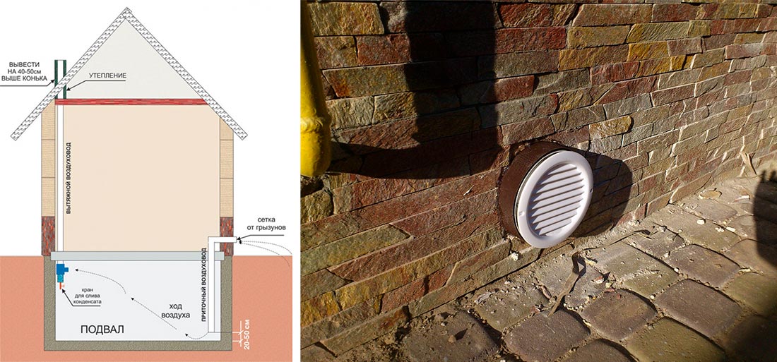 Вытяжка из подвала частного дома фото
