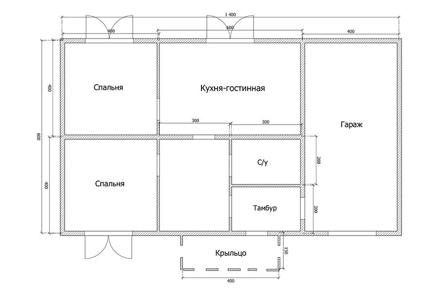 Чертежи для одноэтажного дома