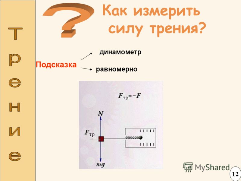 Измерение силы трения динамометром