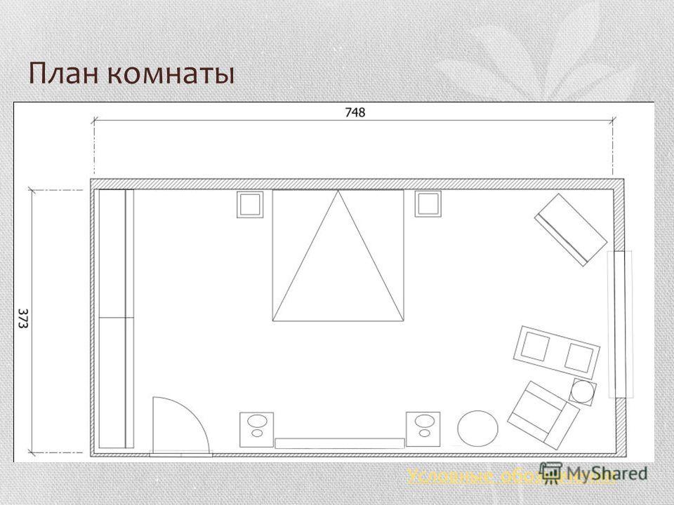 Сделать чертеж комнаты