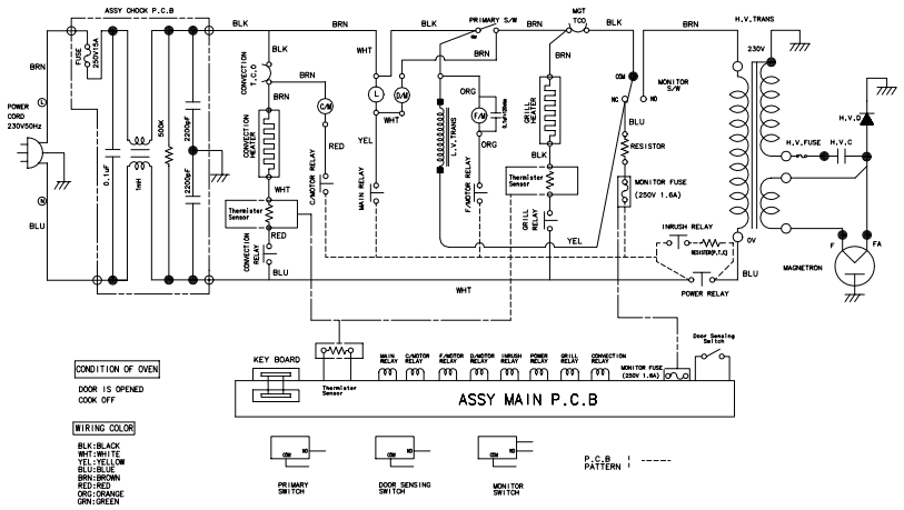 Схема микроволновки samsung ce2738nr