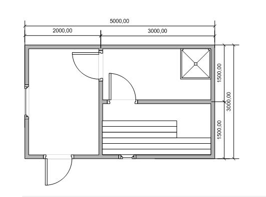 Проект бани 5x3