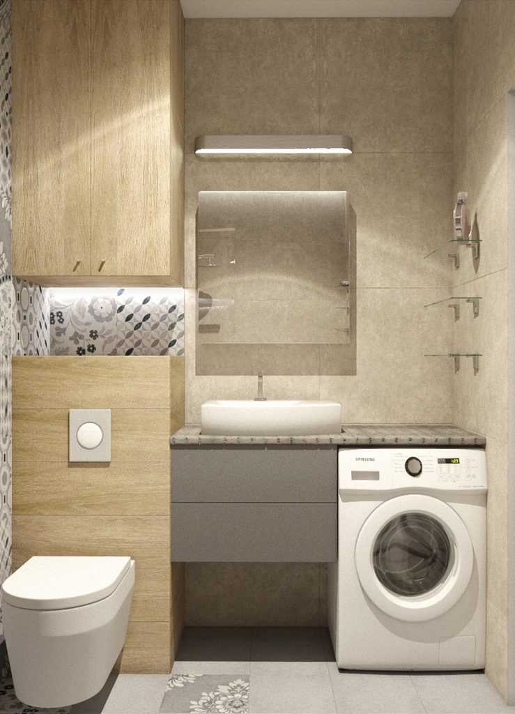 Дизайн маленькой ванной комнаты без унитаза со стиральной машиной