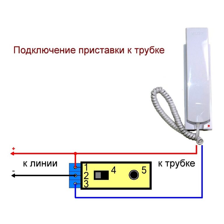 Схема подключения трубки домофона в квартире