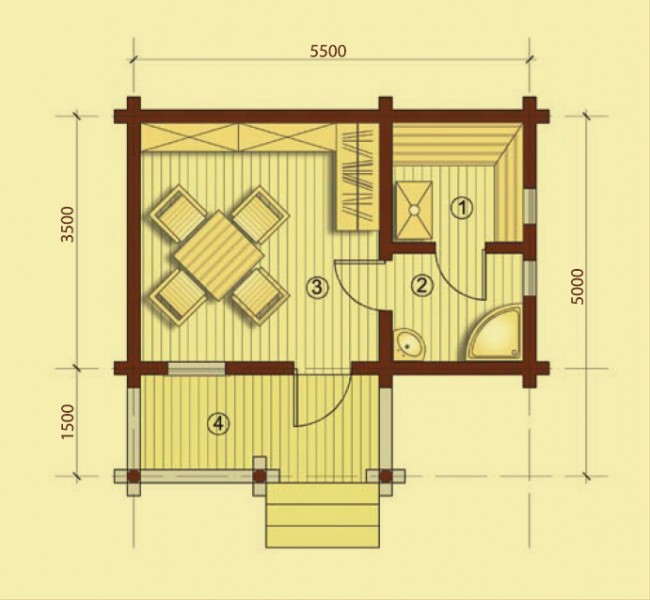 Проект бани 3х5