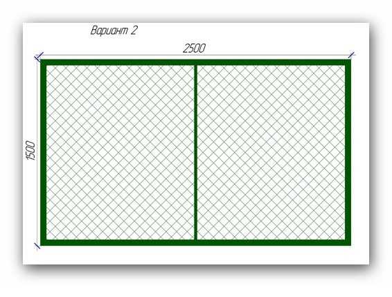 Забор сетка рабица чертеж