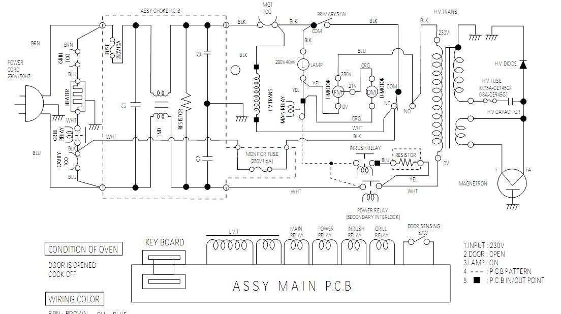 Микроволновка samsung ce2718nr схема