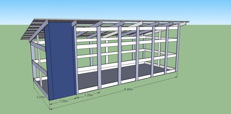 Проект каркасного сарая 4 на 4