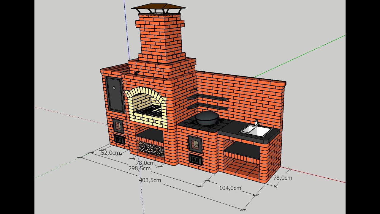 Барбекю комплекс из кирпича своими руками порядовка чертежи