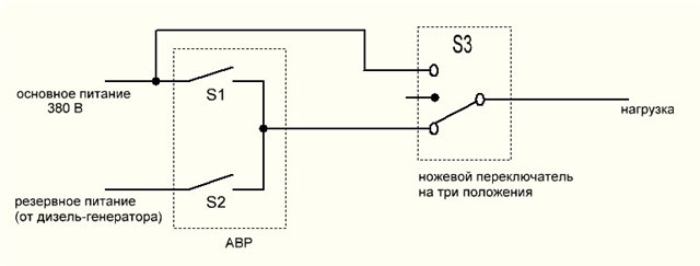 Схема трехпозиционного тумблера