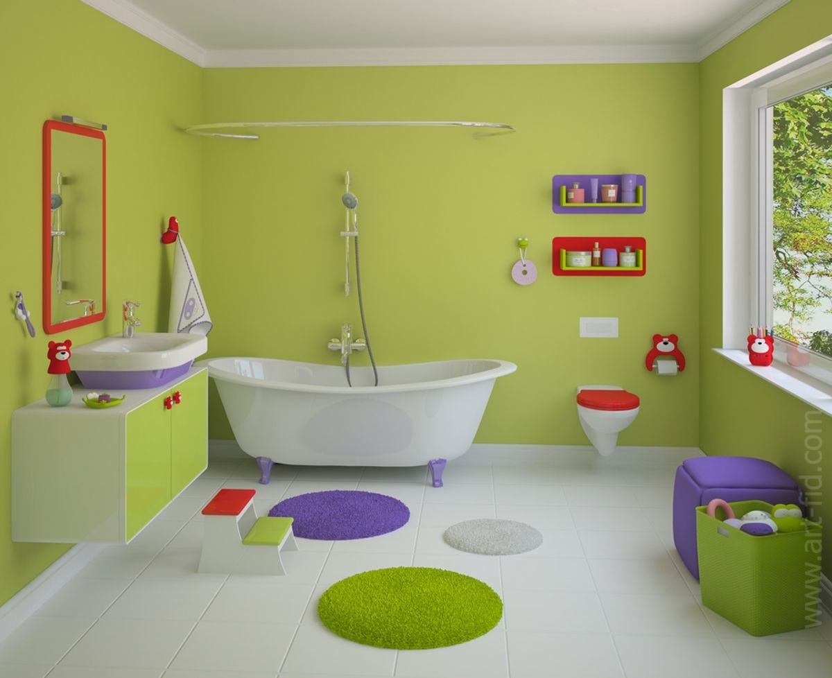 Картинки ванной для детей. Детская ванная. Яркая ванная комната. Ванная комната для детей. Детская ванная комната интерьер.
