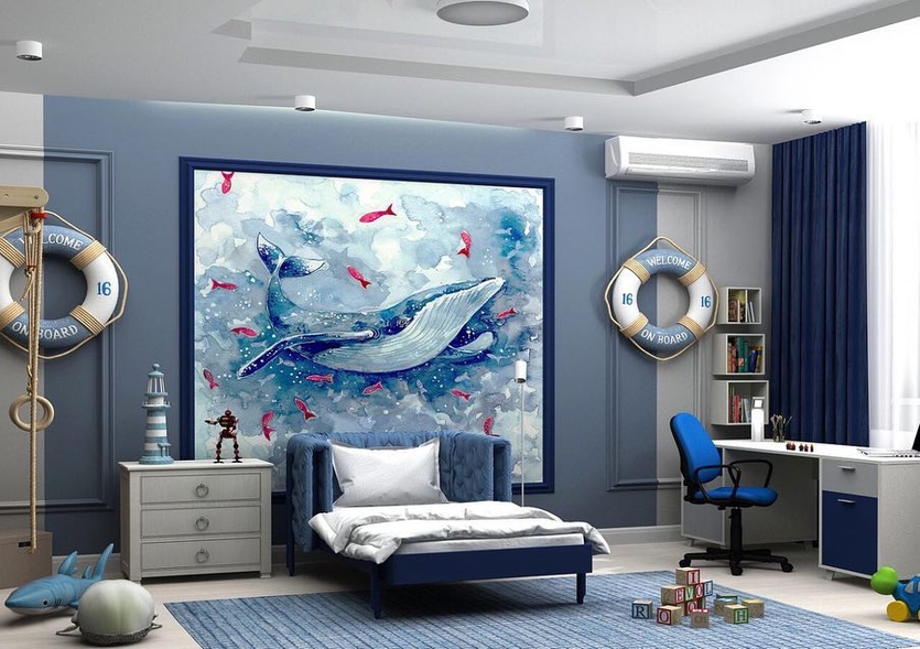 Комната в морском стиле рисунок