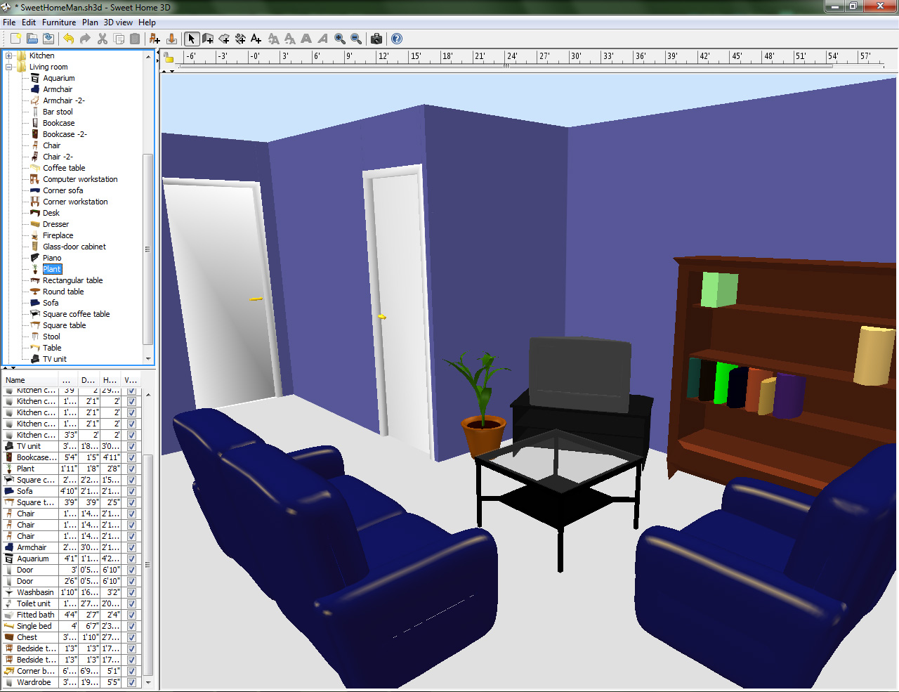 Расставить мебель в комнате конструктор. Визуализация в программе Sweet Home 3d. Моделирование комнаты. Программы для 3д проектирования интерьера. 3d моделирование интерьер комнаты.
