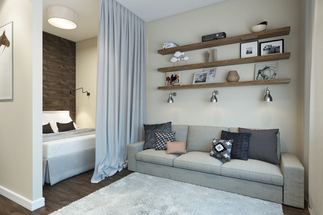 кровать или диван в двухкомнатной квартире